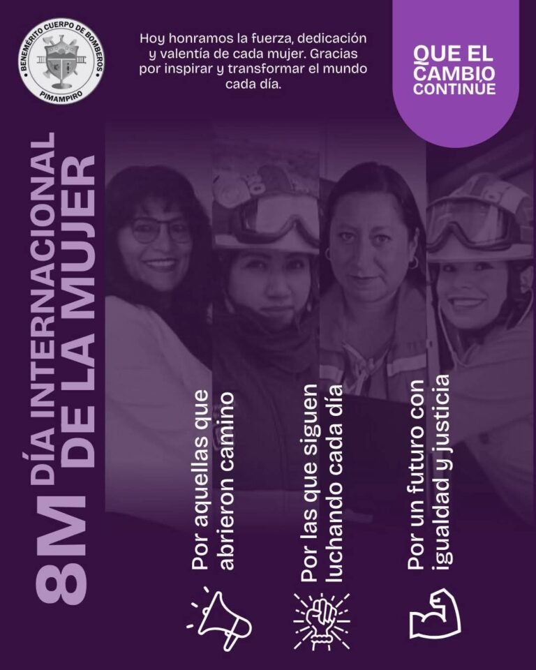 Bomberos Pimampiro conmemoran el Día Internacional de la Mujer